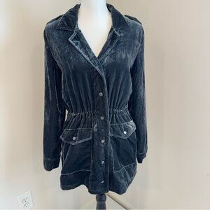 Lucky Brand Luxe Velvet Gray Utility Jacket S NWT